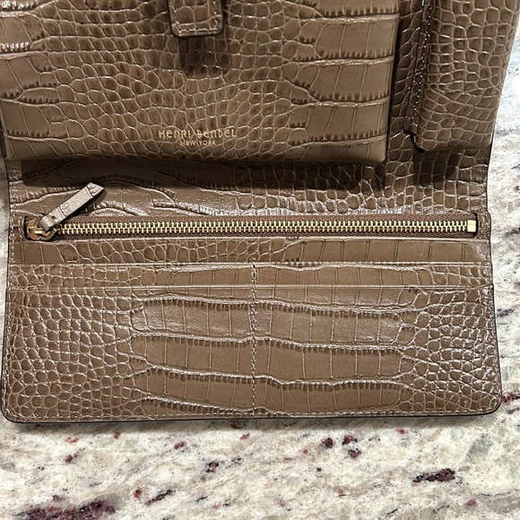 Henri Bendel Uptown Organic Wrist Wallet Clutch - Crocodile Light Brown - Picture 9 of 13